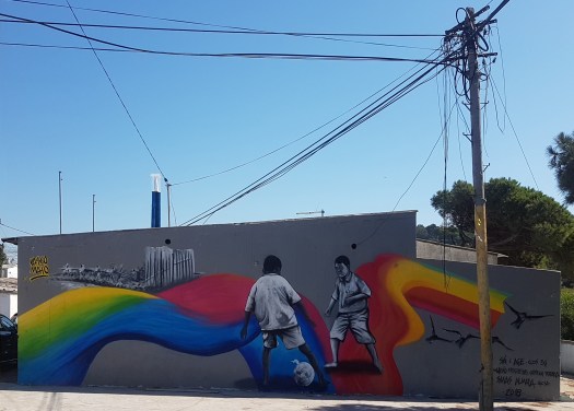 Wall mural by Carla Soussa at Cova do Vapor